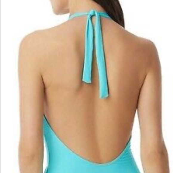 CARMEN Marc Valvo Halter One Piece Swimsuit - Picture 4 of 6